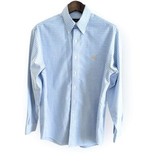 Brooks Brothers NWOT Size Medium Non-Iron Gingham Button Down Collar Shirt Blue